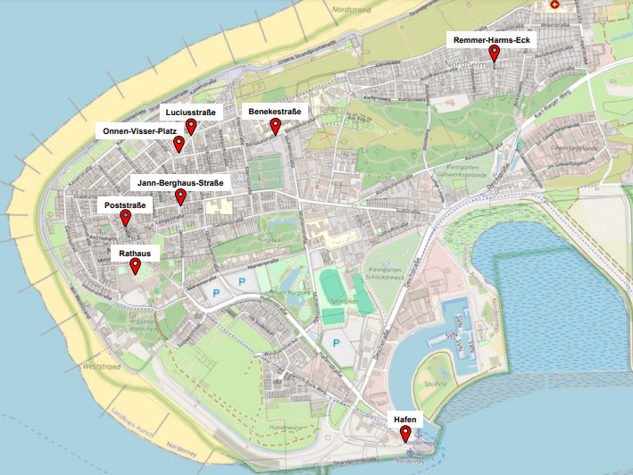 Ausserdem finden Raucher noch Sammelboxen in der Nordhelm Siedlung, am Hafen, am Leuchtturm und am Osthellerparkplatz.